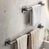 porte serviettes mural autocollant inox nickel brossé double barres courtes longues supports carrés fixation invisible gain place anticorrosion robuste minimaliste