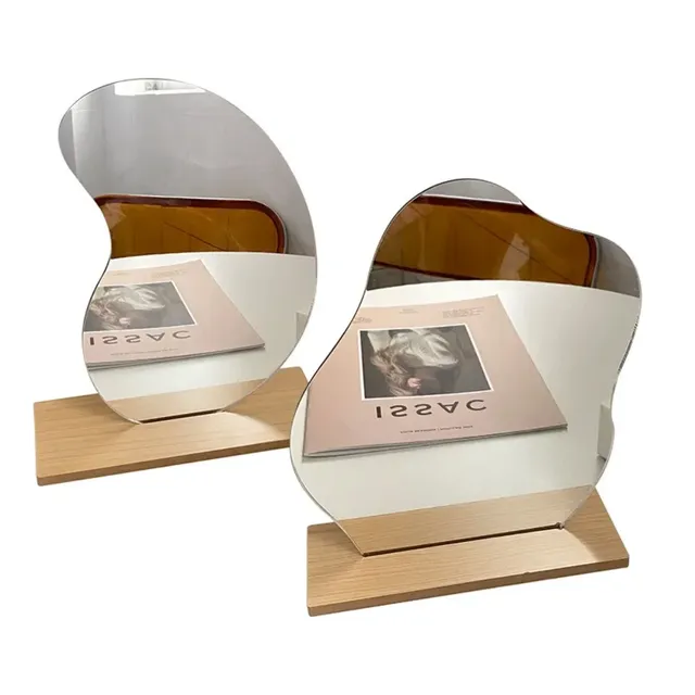 Miroir de maquillage irrégulier en bois – vue 5