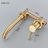 Quyanre robinet de lavabo en or brossé – vue 6