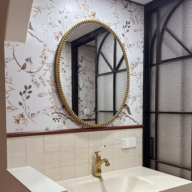 Ellipse miroir rond salle de bain européen rétro mur… – vue 4