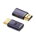 Adaptateur d&rsquo;extension compatible HD 8K, prise 90 ° vers convertisseur femelle, coude 120, 4K, 2.1Hz, UHD, HDTV, PS4, PS5, ordinateur portable