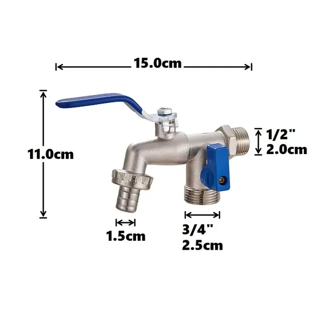 Robinet d'irrigation horticole à double poignée – vue 4