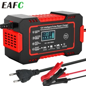 Chargeur de batterie de voiture avec écran LCD, réparation SnapPulse, charge rapide intelligente, acide de plomb AGM, subventionnement profond, auto, moto, 12V