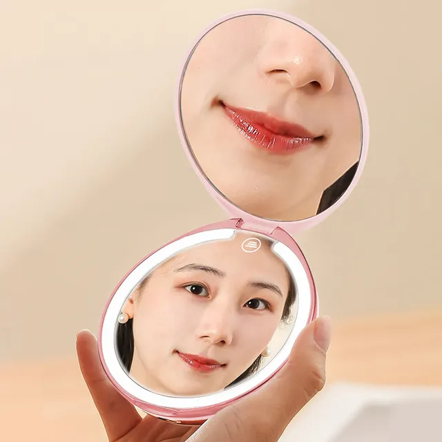 Miroir maquillage LED double face grossissement 1X 5X… – vue 2