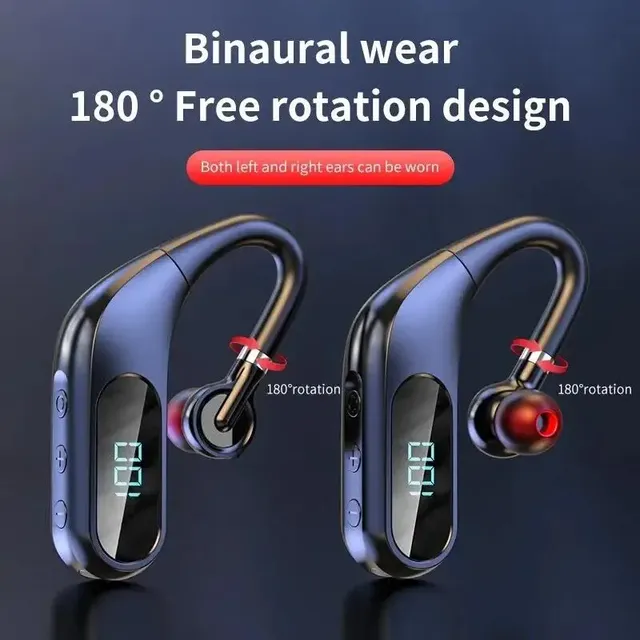 Écouteurs Bluetooth avec affichage numérique en temps réel – vue 3