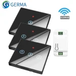 GERMA maison intelligente sans fil interrupteur tactile lumière électrique 433Mhz télécommande écran en verre panneau mural bouton récepteur lampe à LED