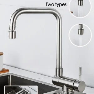 Robinet d&rsquo;évier de cuisine pliable et rotatif, 2 modèles, poignée unique, mélangeur d&rsquo;eau chaude et froide monté sur comptoir, robinet de lavabo