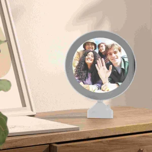 Cadre Photo Led rond, miroir créatif, porte-Photo, décoration de maison, Album électronique, cadeau pratique, boîte à lumière Led, matière plastique