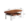 Table basse ovale noyer brun chaud plateau arrondi… – vue 2