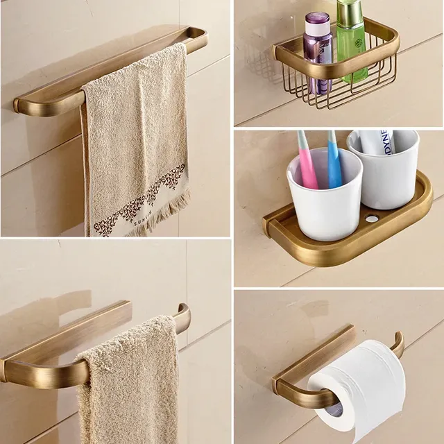 Ensemble de porte-serviettes de luxe en cuivre et or…