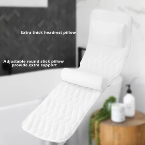Oreiller de bain complet de luxe, coussin de baignoire avec 14 aspiration standard, maille d&rsquo;air 3D, adapté à toutes les baignoires