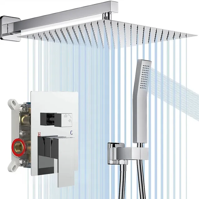 Ensemble de robinets de douche chromés – vue 2