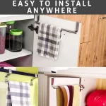 Porte-serviettes sur porte, étagère d&rsquo;armoire, barre en acier inoxydable, salle de bains, cuisine, support suspendu, rangement à domicile, outils de cuisine