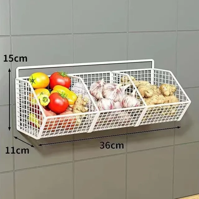 Panier rangement mural cuisine double niveau métallique… – vue 4