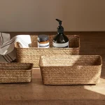 HOStorage-mir de Rangement Rectangulaire pour la Maison, Boîte tissée, Conteneur, SunOfficiKitchen