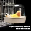Bain d&rsquo;oiseaux suspendu clair pour Cage perruche Cage à oiseaux accessoires perroquets baignoire bain douche Cage pour canari perruche Cockatiel