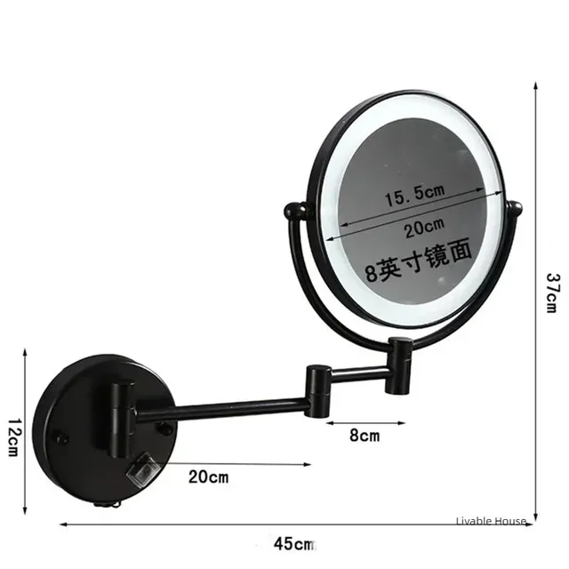 Miroir mural maquillage éclairé LED double face… – vue 6