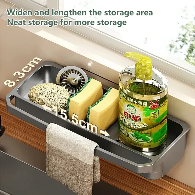 Organiseur évier cuisine égouttoir autodrainant porte… – vue 6