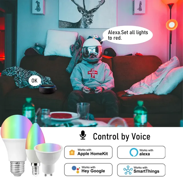 Ampoule LED intelligente à commande vocale – vue 2
