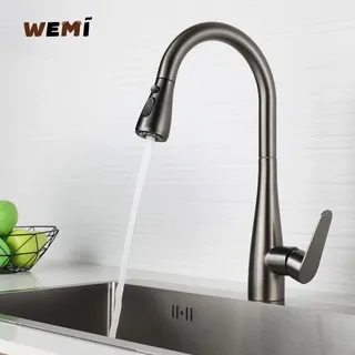 Mitigeur cuisine monotrou bec haut col cygne inoxydable brossé nickel…