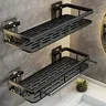 Étagère murale aluminium double niveau noir mat design… – vue 1