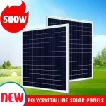 Kit de panneaux solaires 500W avec contrôleur 12V, polychrystallinesiliconpowersupply, cellule solaire portable rechargeable pour l&rsquo;extérieur, gen domestique