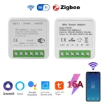 Tuya ZigBee disjoncteur WiFi commutateur intelligent 2 voies disjoncteur relais Module 220V 110V 16A vie intelligente APP commande vocale pour Alexa Google Home