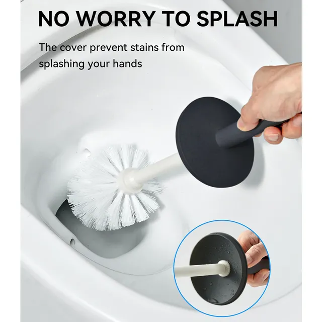 Brosse de toilette en plastique avec support sur pied – vue 3