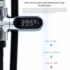 Thermomètre de douche d&rsquo;eau domestique à affichage LED 5-85 ℃   Thermomètre à eau auto-alimenté à débit, surveillance de l&rsquo;énergie pour soins de bébé, compteur intelligent