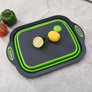 Bassin pliable portable peu encombrant avec évier intégré et rangement