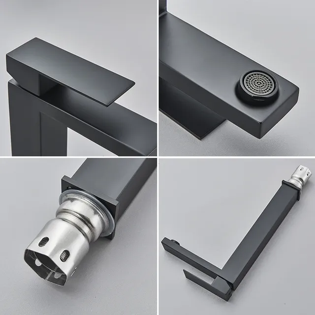 Robinet de lavabo moderne noir – vue 5
