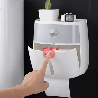 Distributeur mural papier toilette fermé plastique blanc mat ABS gris…