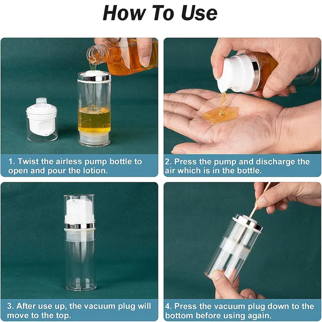 Paquet de 3 bouteilles à pompe sans air 3.4oz/1.7oz… – vue 3
