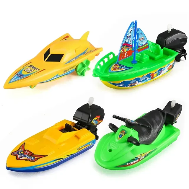 Jouet de bain de bateau rapide à remonter pour enfants