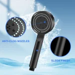 Colonne de douche d&rsquo;hydromassage, pommeau de douche, haute pression, pulvérisation réglable avec brosse de massage, filtre, pluie