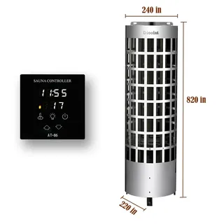 Poêle sauna électrique acier inoxydable 3kW compact tubulaire grillagé…