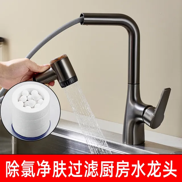 Robinet de cuisine extractible gris pistolet – vue 5
