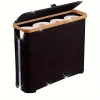 porte papier toilette slim sol quatre rouleaux boîte rangement rectangulaire couvercle charnière remplissage facile noir rigide bord imitation bambou minimaliste