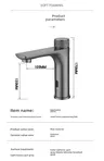 Robinet lavabo automatique sans contact monotrou noir… – vue 6