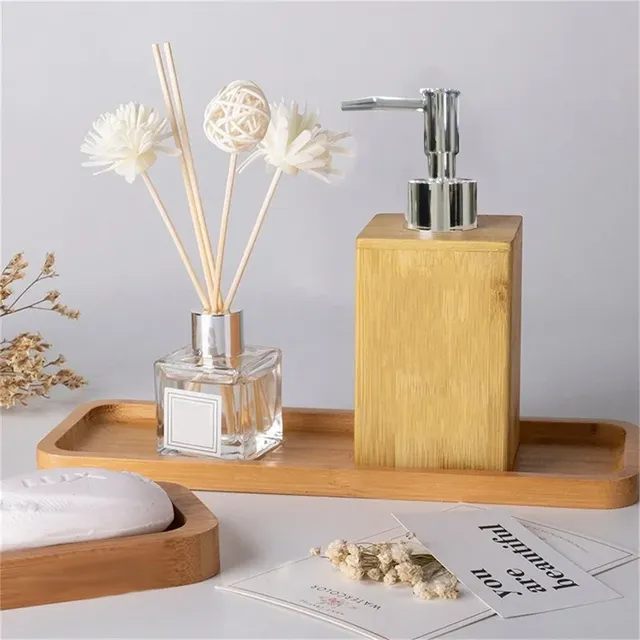 Distributeur savon liquide bambou pompe chromée… – vue 3