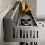 Support de rangement mural pour cuisine, étanche à l&rsquo;humidité, antirouille, organisateur d&rsquo;épices, aucun poinçonnage requis, amovible