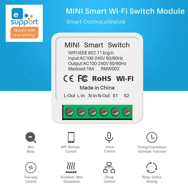 16A Wifi commutateur intelligent 2 voies bricolage… – vue 2