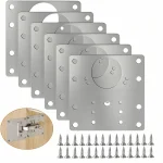 Kit de plaque de réparation de charnière d&rsquo;armoire, plaque d&rsquo;installation de charnière de porte d&rsquo;armoire de cuisine avec trou, support de fixation plat, outils ménagers 4/10