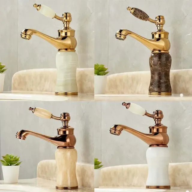 Robinet de lavabo de salle de bains de luxe en or Rose – vue 3