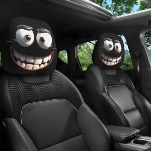 Taie d’oreiller de voiture imprimée avec visage Smiley, 2 pièces, housse de coussin décorative douce et confortable, appui-tête de siège automobile, tissu Polyester lavable Taie d’oreiller de voiture imprimée avec visage Smiley, 2 pièces, housse de coussin décorative douce et confortable, appui-tête de siège automobile, tissu Polyester lavable