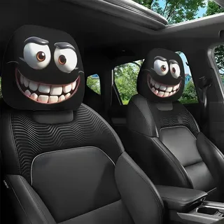 Taie d'oreiller de voiture imprimée avec visage Smiley