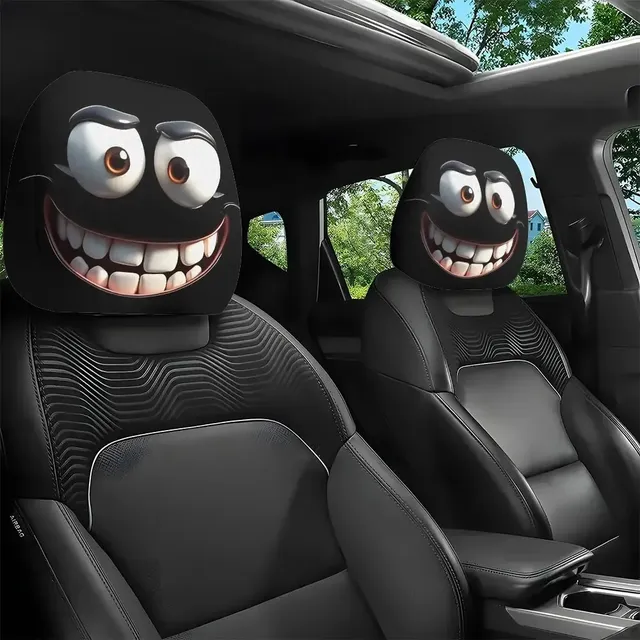 Taie d'oreiller de voiture imprimée avec visage Smiley