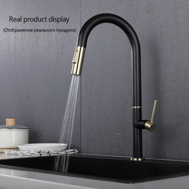 Robinet de cuisine tactile intelligent noir/blanc – vue 5