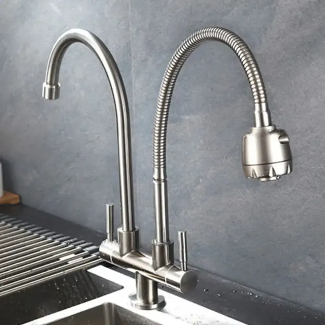 Robinet d'évier double multifonction en acier inoxydable… – vue 3