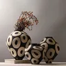 Ensemble trois vases céramique mat ovoïde col étroit… – vue 2